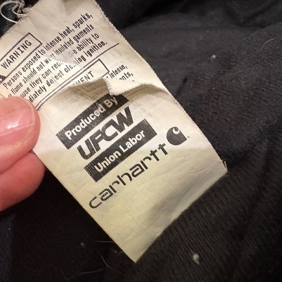 Carhartt Jacket Mens XL J140 Black UFCW Union Quilted Flannel Lined USA Made - Picture 7 of 14